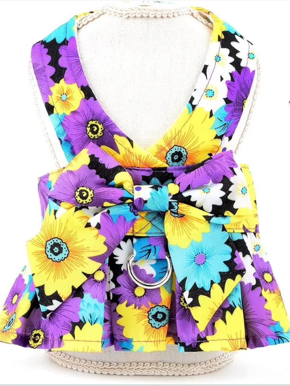 Floral Harness Dress for Small Dogs Adjustable w/Matching Leash!
